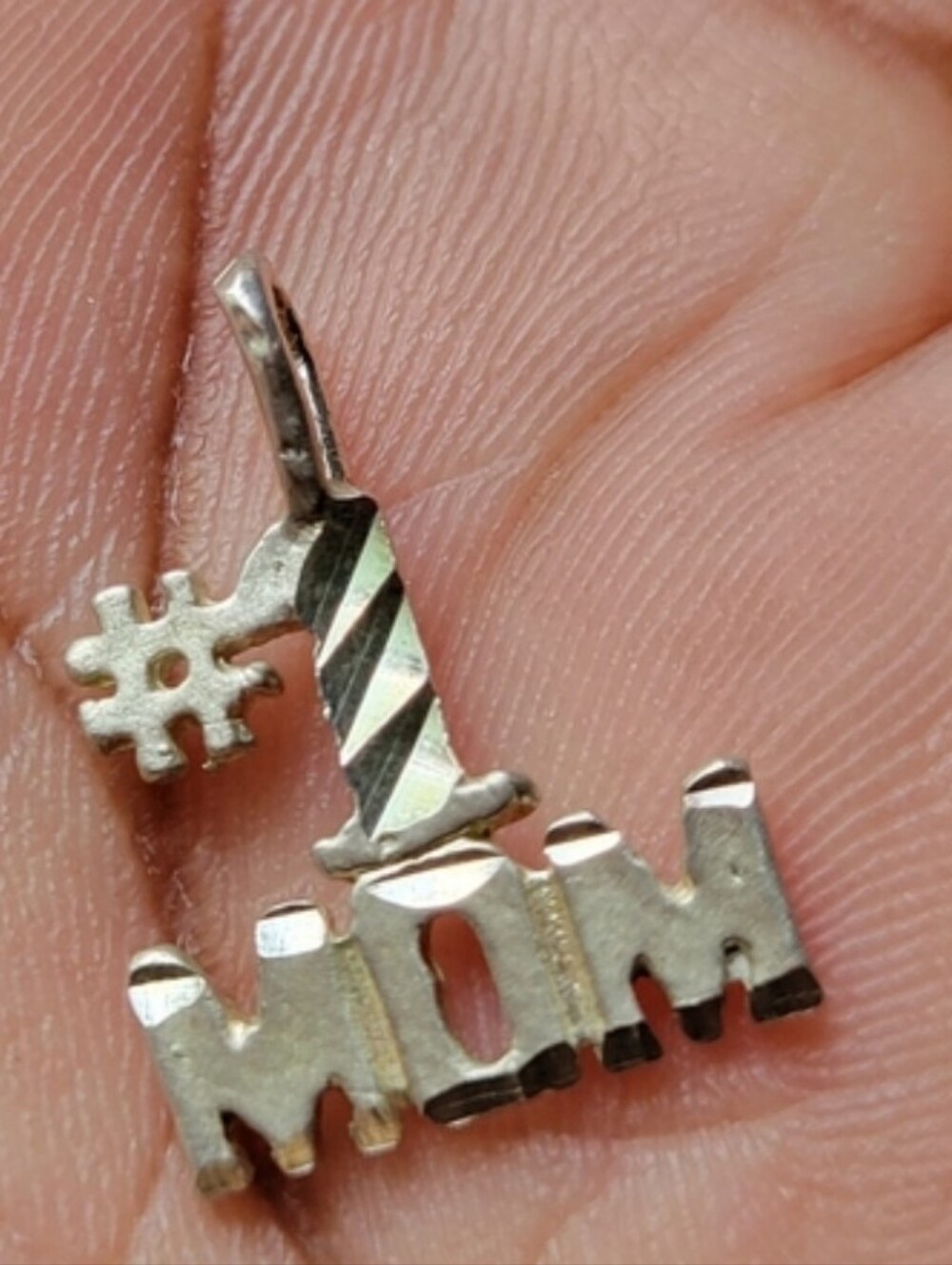 Sterling Silver 925 #1 Mom Charm Pendant